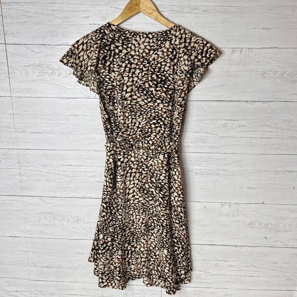 Free People Dress Womens Size S/P French Quarter Wrap Leopard Cheetah Mini Wrap - Picture 5 of 16